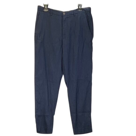 Zara Mens L Blue 100% Linen Luxury Casual Pockets Drawstring Waist Vacation - Picture 1 of 8